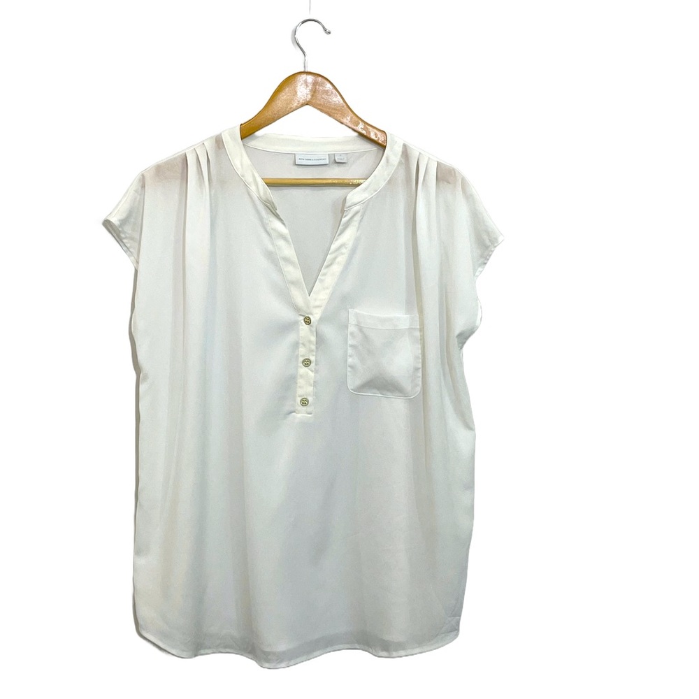New York & Co XL White Blouse